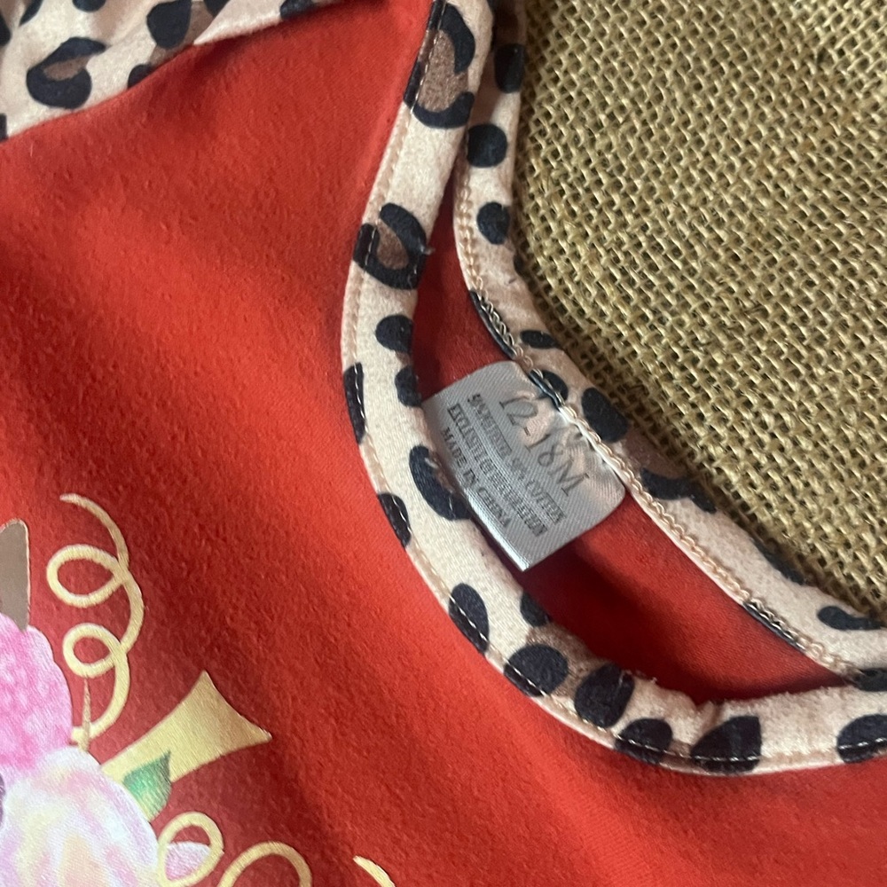 12-18 month girls thanksgiving pumpkin leopard print romper